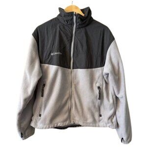 Columbia Gray Black Fleece Jacket Men’s Full Zip Performance
